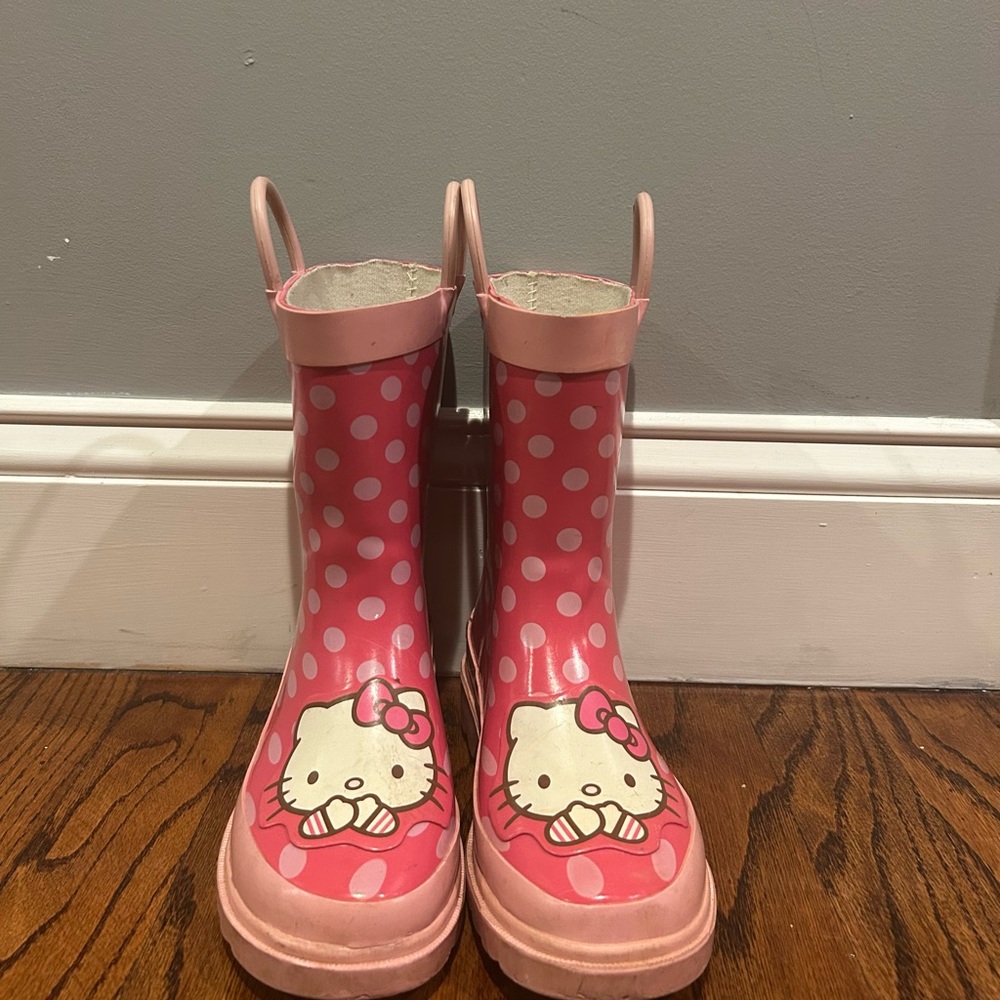Hello Kitty Pink Polka Dot Rain Boots size 11/12